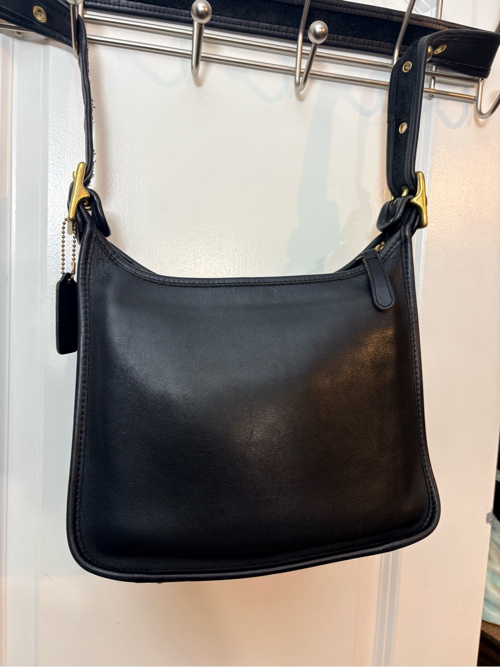 1999 Vintage Coach Black Leather Legacy Zip Crossbody Bag 9966 - Picture 14 of 15